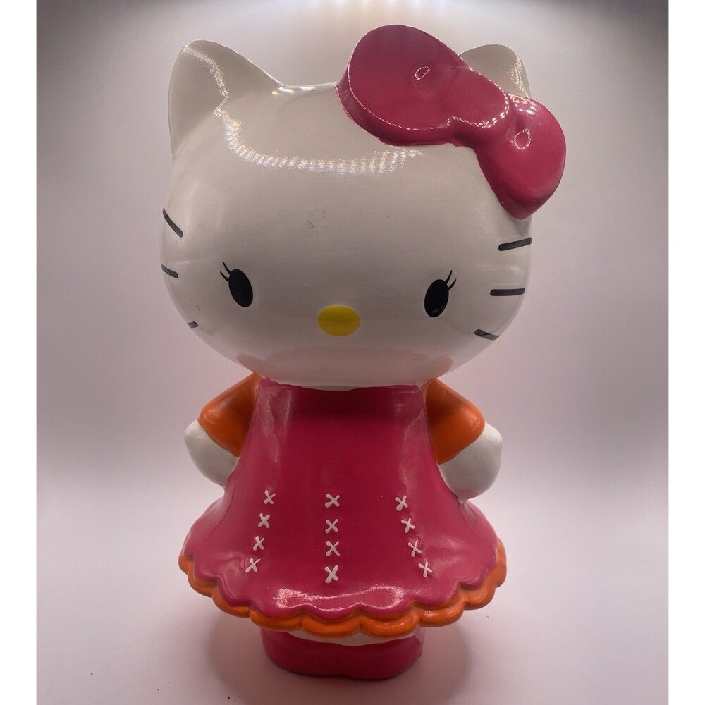 Sanrio Hello Kitty Plastic Piggy Bank Coin Bank Pink Dress with Bow